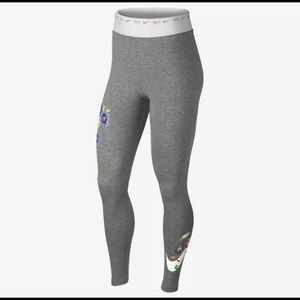 Nike Grey and Floral Leggings